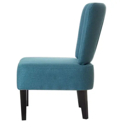 Fauteuil Brighton met zwarte poten en blauwe bekleding