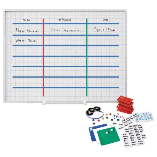 Magnetisch planner Kanban - geruit 25x25 mm