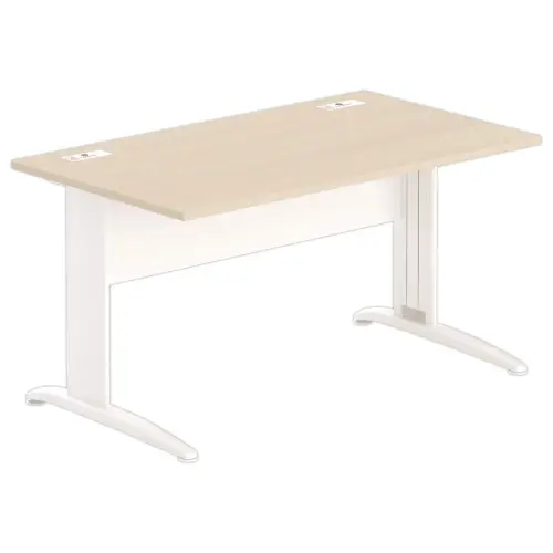 Bureau Buenos Aires - Blad licht acacia en witte poten - 140 x 80 cm - FIDUCIAL OFFICE SOLUTIONS