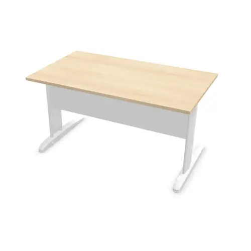 Bureau Buenos Aires - Blad licht acacia en witte poten - 140 x 80 cm - FIDUCIAL OFFICE SOLUTIONS