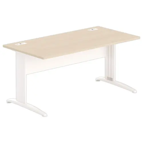 Bureau BUENOS AIRES - 160 x 80 cm - Blad licht acacia en witte poten