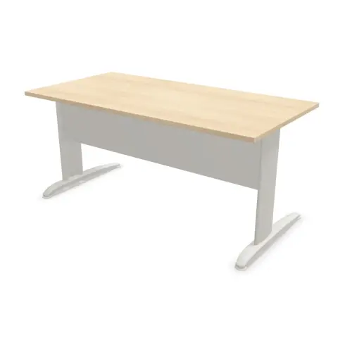 Bureau BUENOS AIRES - 160 x 80 cm - Licht acacia en aluminium poten - FIDUCIAL OFFICE SOLUTIONS 