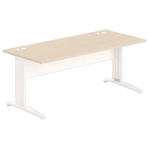 Bureau Buenos Aires - Blad licht acacia en witte poten - 180x80 cm 