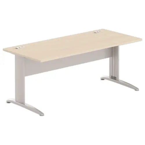 Bureau BUENOS AIRES - Plateau acacia clair et pieds aluminium - 180x80 cm