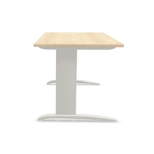 Bureau BUENOS AIRES - Plateau acacia clair et pieds aluminium - 180x80 cm