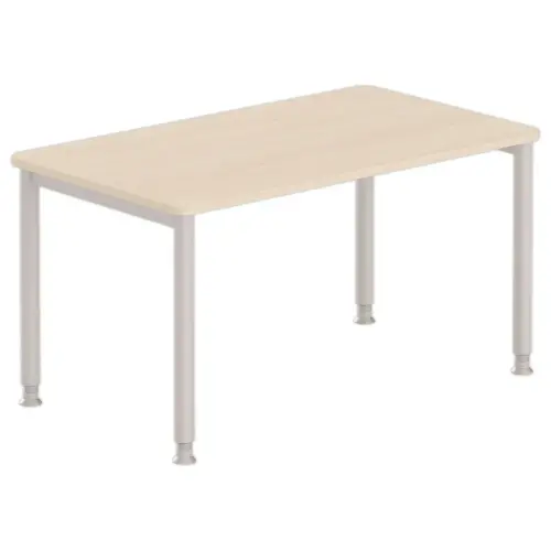 Tafel 140 x 80 acacia licht - aluminium poten