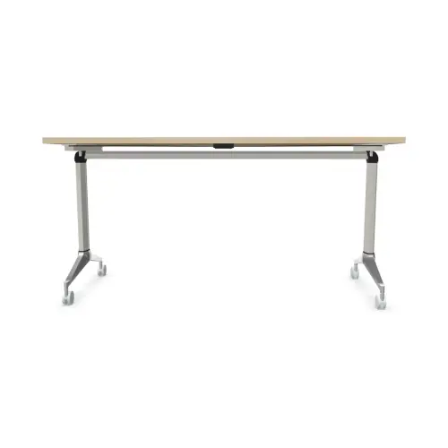 Klaptafel met wieltjes - 150 x 70 cm - Acacia/alu