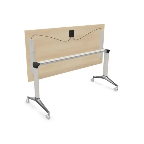 Klaptafel met wieltjes - 150 x 70 cm - Acacia/alu
