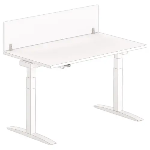 Bureau scheidingswand L. 140 wit/aluminium 