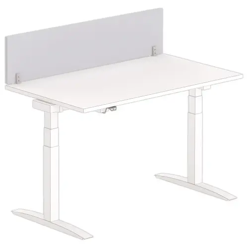 Bureau scheidingswand L. 140 grijs/alu