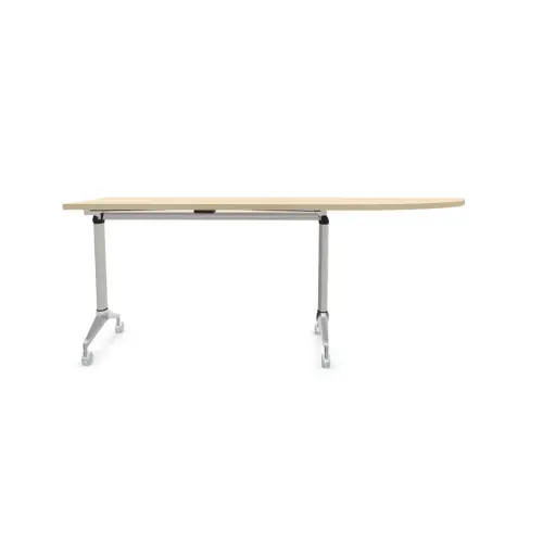 Klaptafel met wieltjes - Rechterhoek - helder acacia en aluminium - 190x70 cm