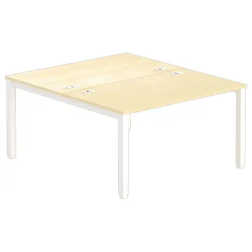 Bureau tegenover 4 poten 140 X 160 X 74 beuken/wit