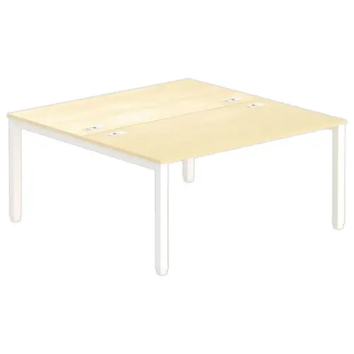 Bureau tegenover 4 poten 160 X 160 X 74 beuken/wit