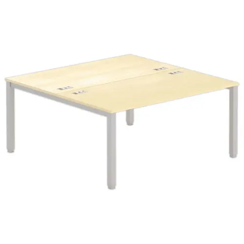 Bureau vis-à-vis 4 poten 160 X 160 X 74 beuken/alu