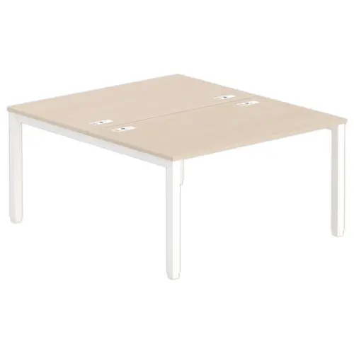 Bureau tegenover 4 poten 140 X 160 X 74 acacia/wit