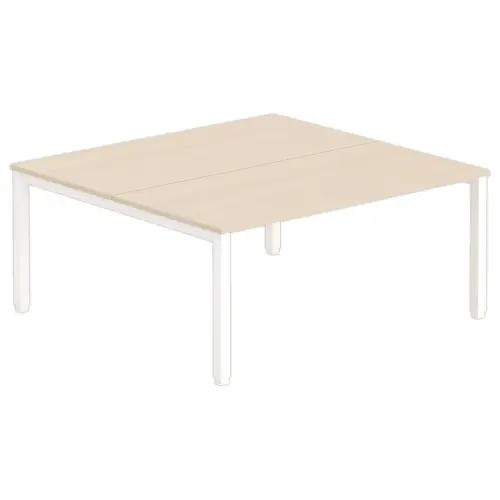 Bureau tegenover 4 poten 160 X 160 X 74 acacia/wit 