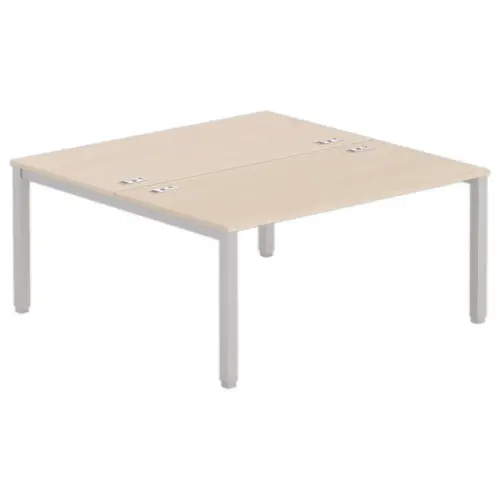 Bureau tegenover 4 poten 160 X 160 X 74 acacia/alu