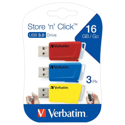 3 Verbatim Store 'n' click USB-sticks 16GB 3.0