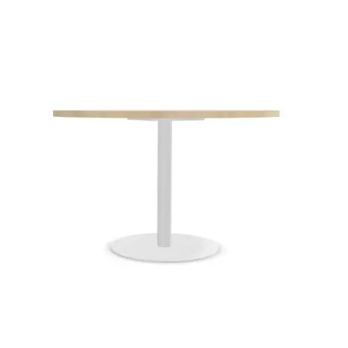 Ronde tafel diam 116 cm acacia blad witte tulp voet tulp 