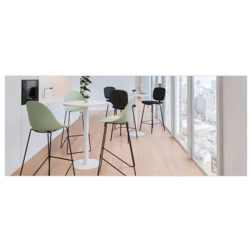 Statafel met wit blad Ø 80 cm
