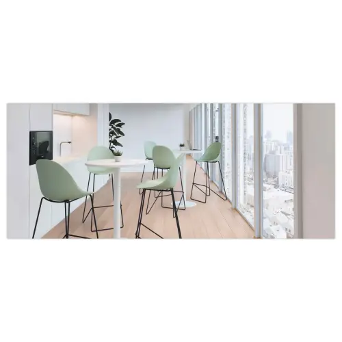 Statafel met wit blad Ø 80 cm