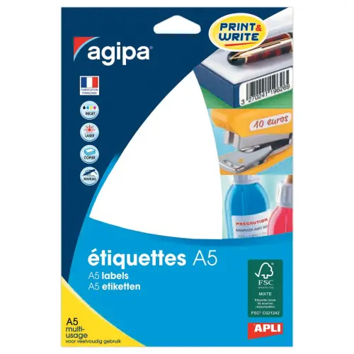 16 Multifunctionele etiketten 56x34 mm, wit - 192 etiketten