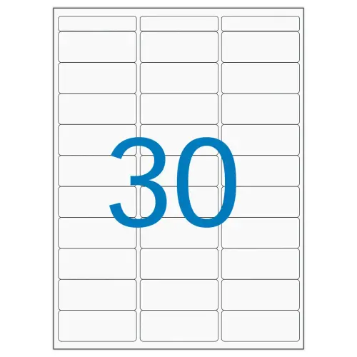 16 Multifunctionele etiketten vellen 19x38 mm, wit - 480 etiketten