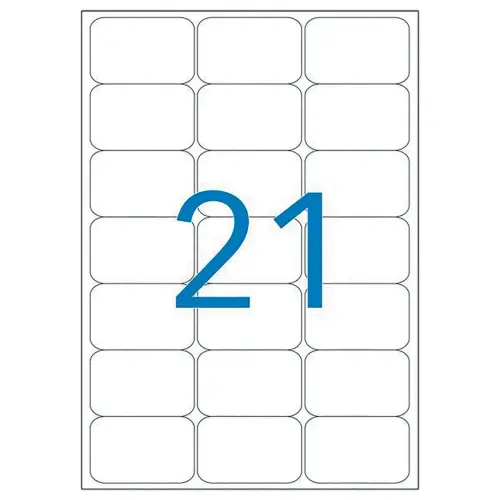 20  Transparante etiketten vellen 63,5x38,1 mm, 420 etiketten/doos 