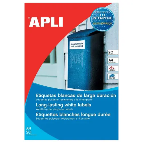 20 Onveranderlijke laseretiketten 199,6x143,5 mm 40 etiketten blc