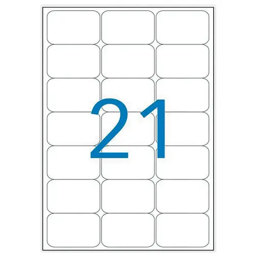 20 Onveranderlijke laseretiketten 63,5x38,1mm 420 etiketten wit
