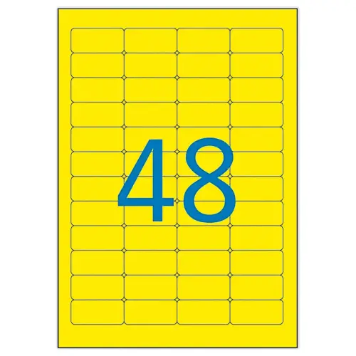 20 Onveranderlijke laseretiketten 45,7x21,2mm 960 etiketten geel
