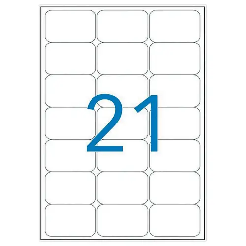 100 Inktjet etiketten vellen 63,5x38,1 mm 2100 etiketten/doos