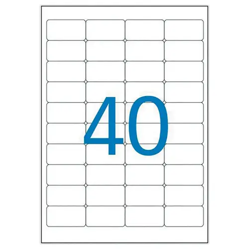 100 Mini-labelsheets 45,7 x 25,4 mm, oftewel 4000 labels/doos