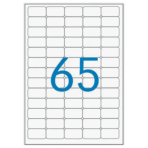 25  Etikettenvellen 38,1x21,2 mm oftewel 1625 etiketten/doos 