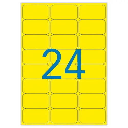 20 Etikettenvellen L63,5xH33,9 mm 480 etiketten/doos, geel