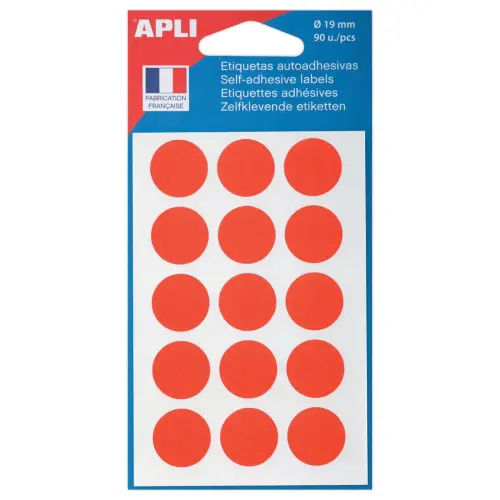 ronde waarschuwingsstickers - &Oslash;19 mm - rood - APLI 