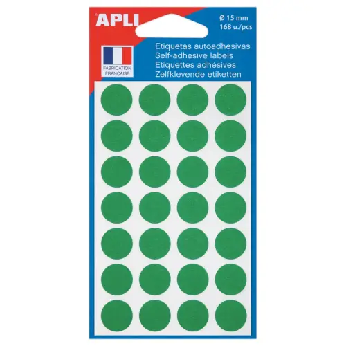 Ronde kleefpastilles - Ø 15 mm - groen - APLI