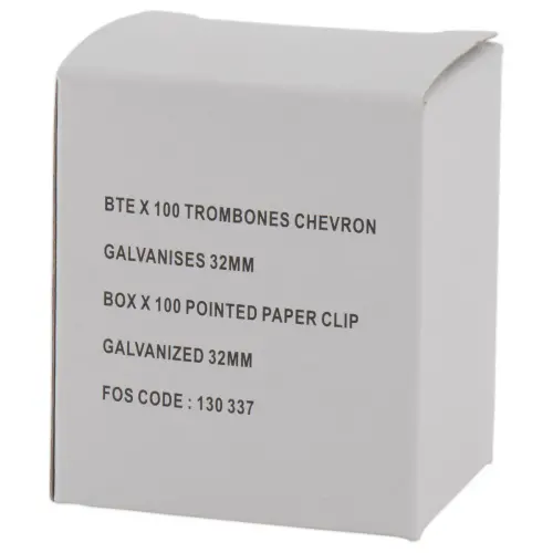 100  Paperclips met visgraatpunt in gegalvaniseerd staal - 32 mm 