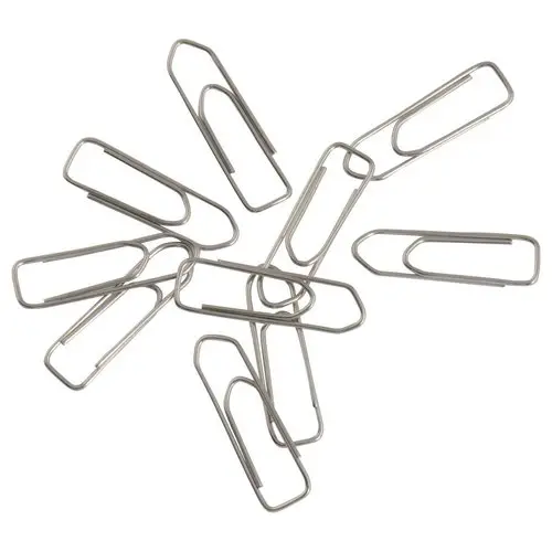 100 Vernikkelde paperclips - 25mm