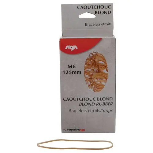 Smalle rubberen elastieken - 125 x 2 mm - SIGN