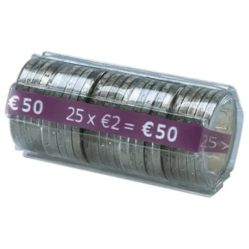 250 Plastic kokers voor muntstukken van 2 euro