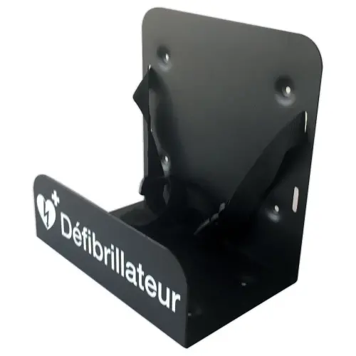 Muursteun in metaal voor AED L 23x D 15,4 x H 21,7 cm, zwart