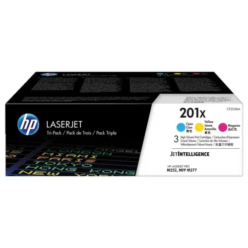 3 HP 201X CF253XM toner multipack 3 kleuren