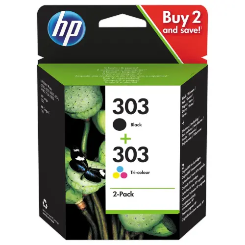 2 Inkjetcartridges HP303 zwart en kleur3YM92AE