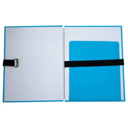 Map met band en voetflap - breedte max 13 cm - lichtblauw - ACCESS 