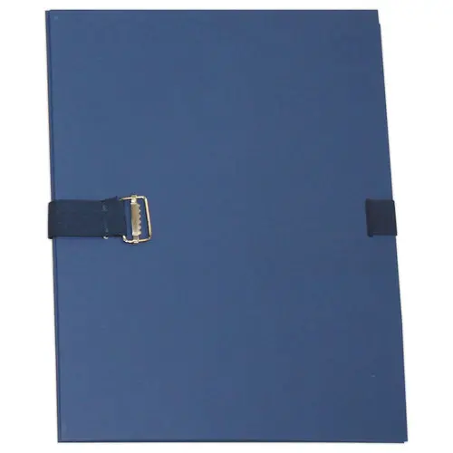 Map met band en voetflap - breedte max 13 cm - donkerblauw - ACCESS