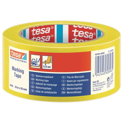 Vloermarkeringstape 33 m x 50 mm - Geel - TESA