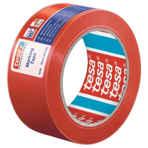 Vloermarkeringstape 33 m x 50 mm - Rood - TESA