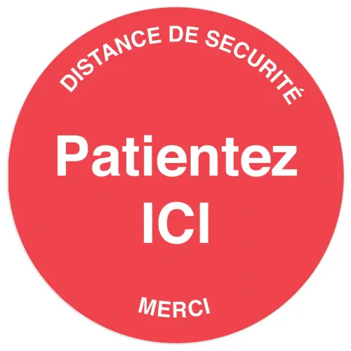 2  Preventieve rode vloertape, diameter 35 cm 