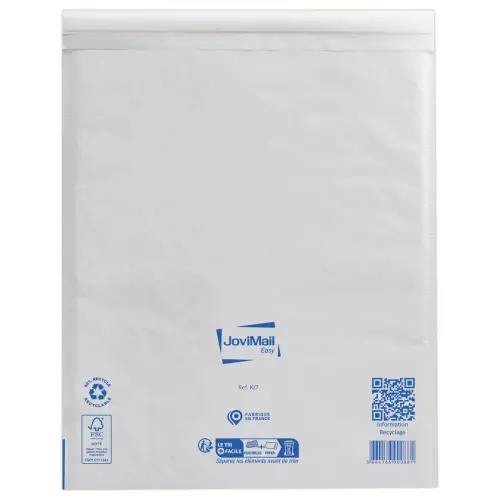 50 Witte gewatteerde omslagen met luchtkussens Sealed Air - 350 x 470 mm - JOVIMAIL